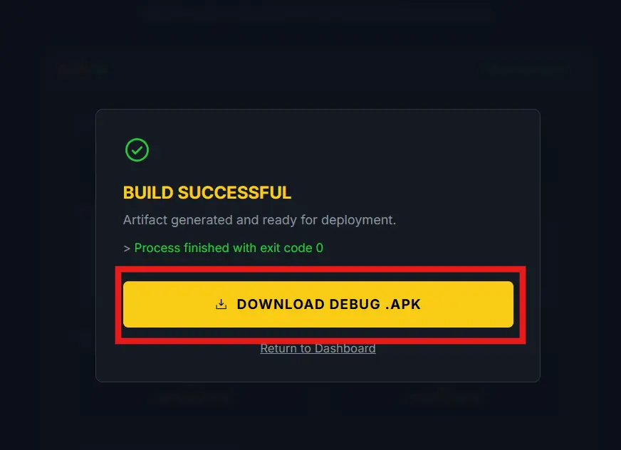 Download Generated App File from the Free App Maker