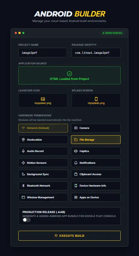 Configure Android App Build Settings in the App Maker